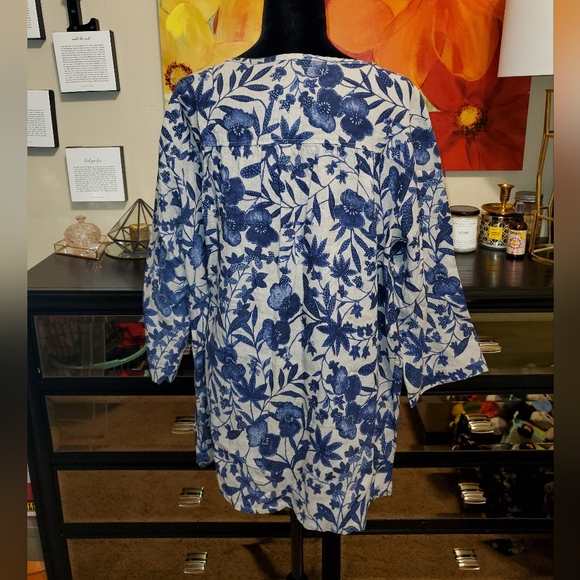 NWT Flax Blue Floral Dreamy Top Size Large - Picture 6 of 11